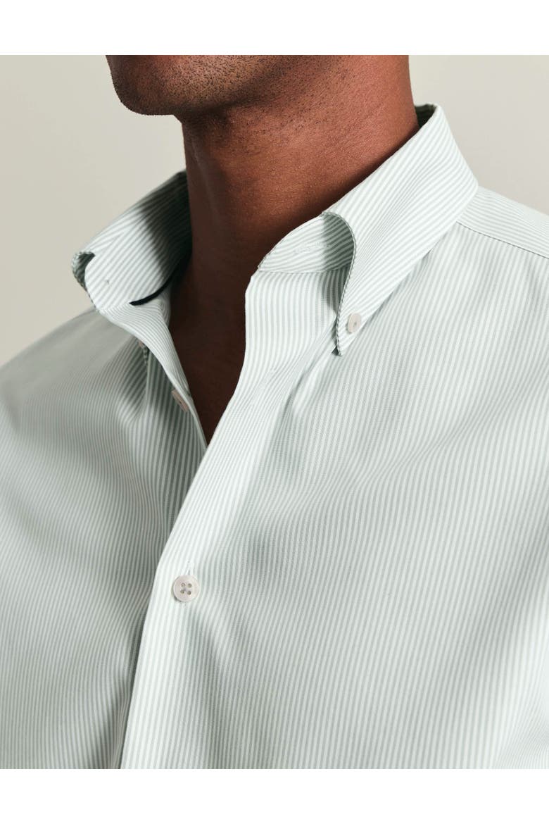 Non-Iron Stretch Pinpoint Oxford Shirt, Alternate, color, Mid Green