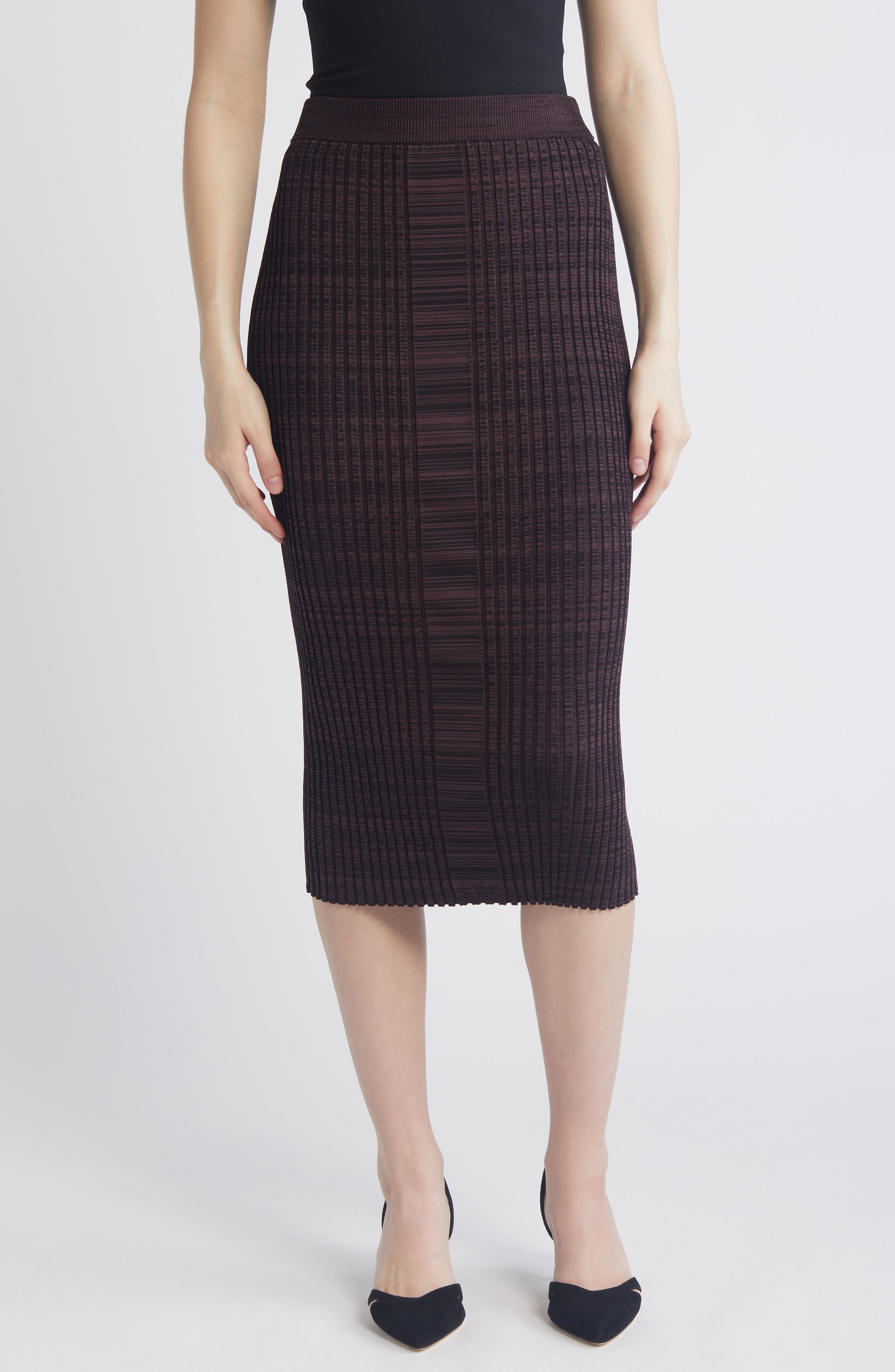 BOSS Farmina Rib Midi Sweater Skirt