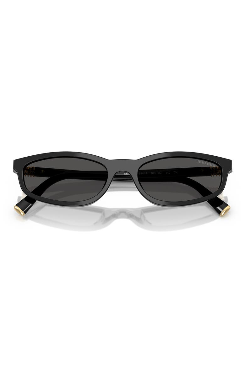 54mm Irregular Sunglasses, Alternate, color, BLACK / DARK GREY
