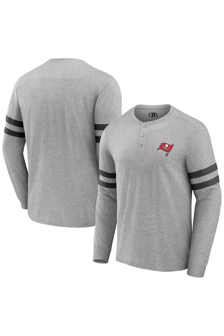 Men's NFL x Darius Rucker Collection by Fanatics Heather Gray Tampa Bay Buccaneers Henley Long Sleeve T-Shirt, Main, color, Heather Gray