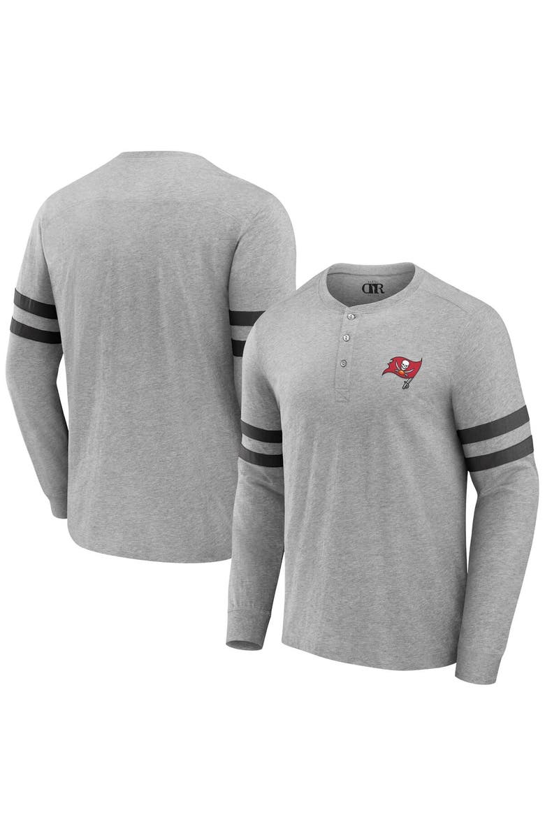 NFL X DARIUS RUCKER Men's NFL x Darius Rucker Collection by Fanatics Heather Gray Tampa Bay Buccaneers Henley Long Sleeve T-Shirt, Main, color, Heather Gray