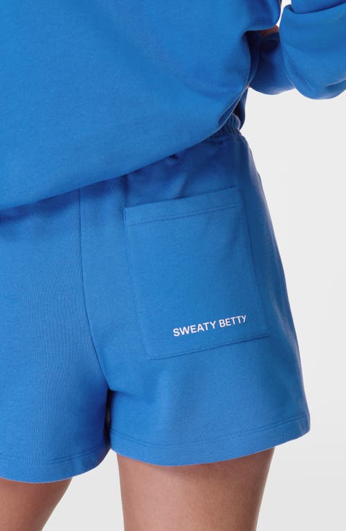 Sweaty Betty Womens Revive Boxy Cotton-blend Shorts Tidal Blue Xxl In Tidal Blue