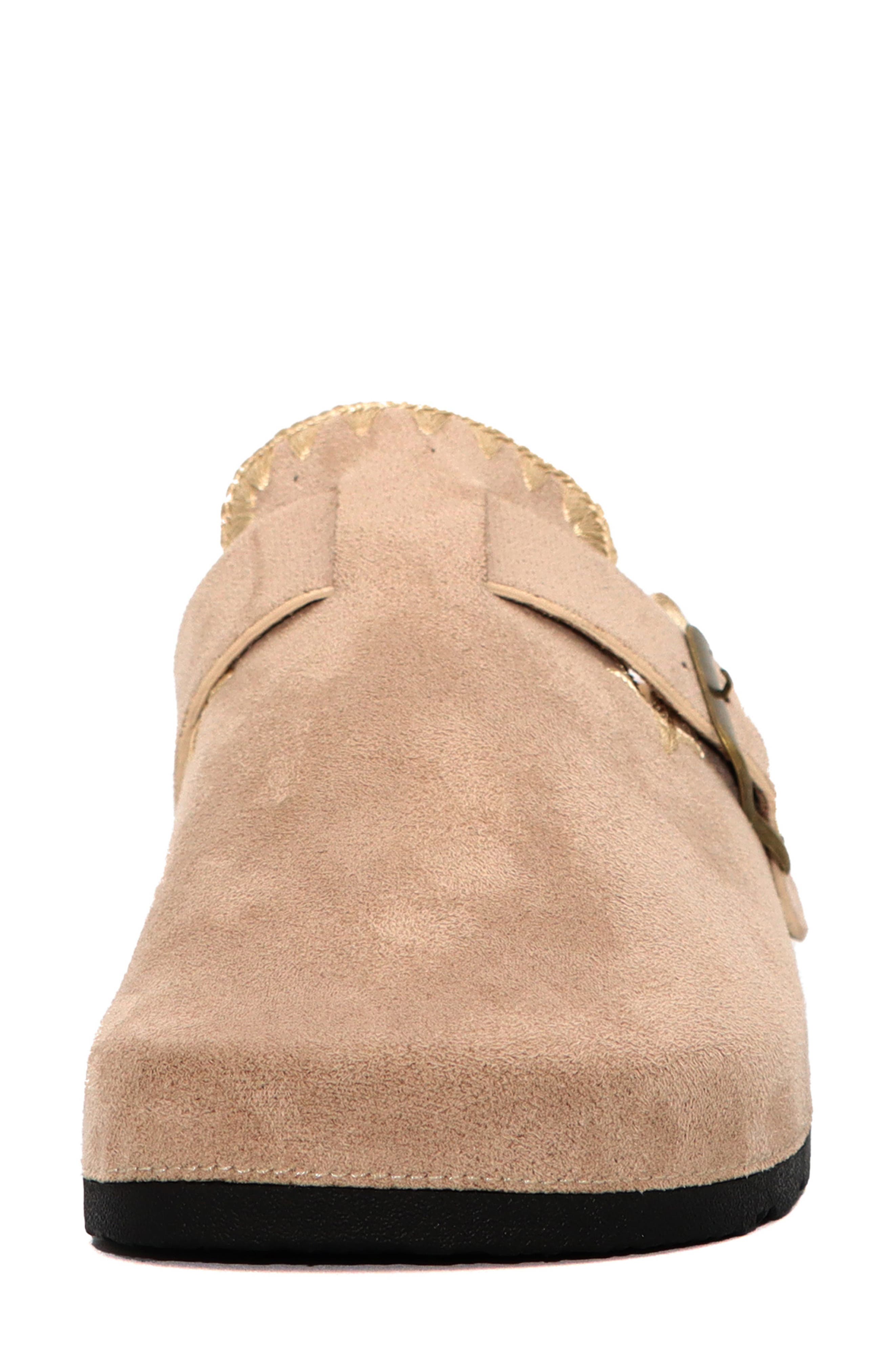 Embroidered Trim Clog, Alternate, color, TAUPE