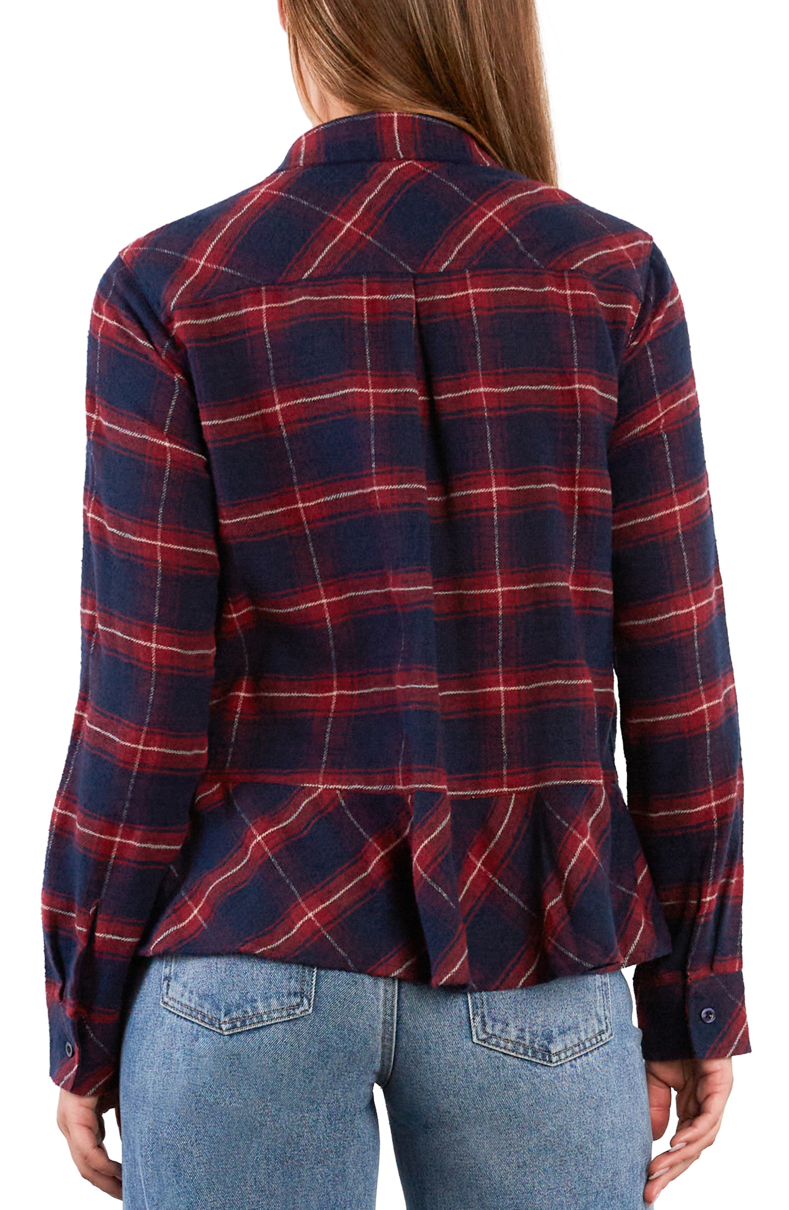 Ryan Plaid Ruffle Peplum Button-Up Shirt - image 4