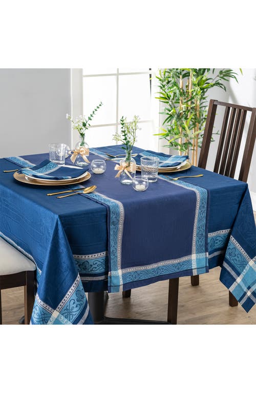 French Home Astra Linen Tablecloth In Shades Of Blue