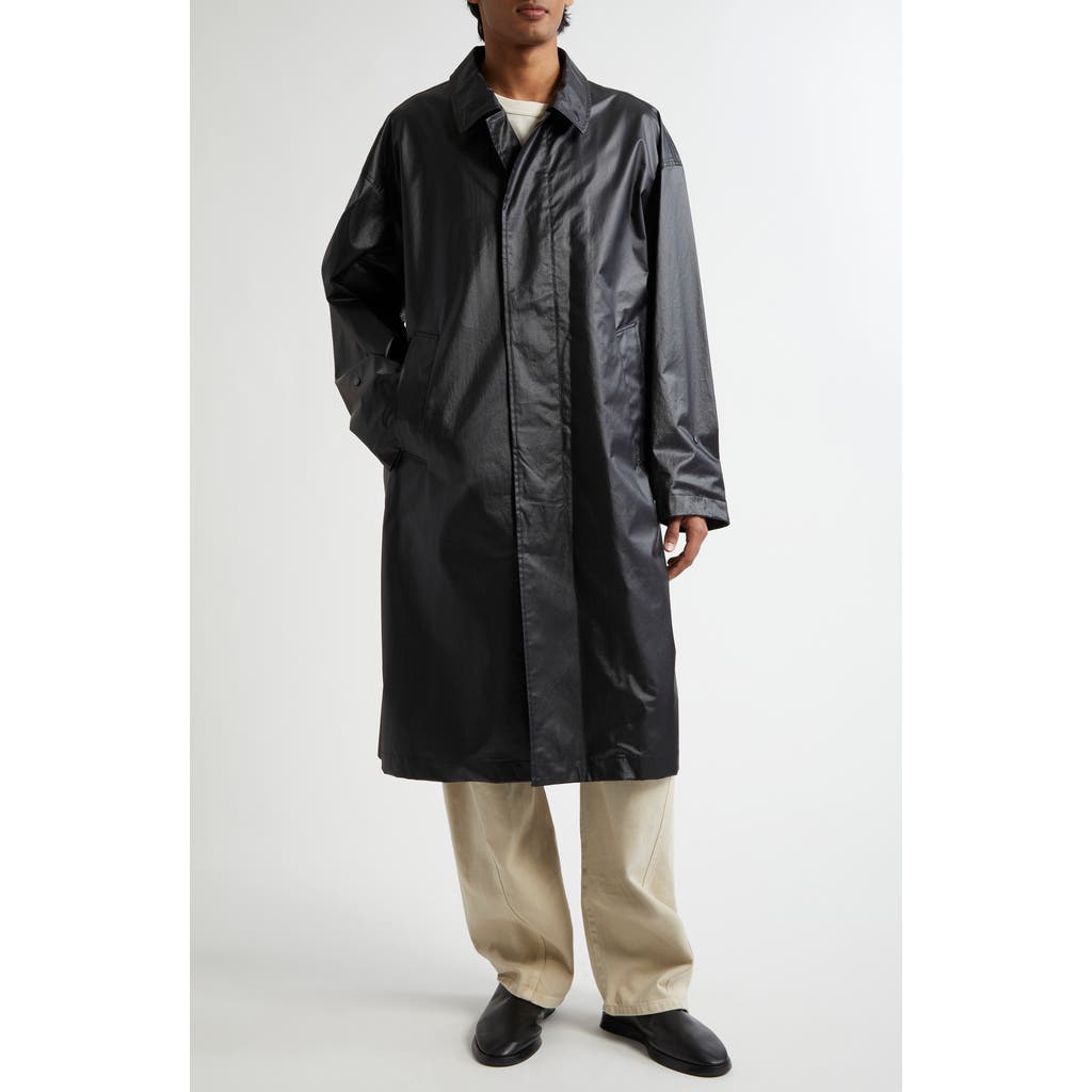 Lemaire Boxy Coated Water Repellent Rain Coat in Ash Black  product