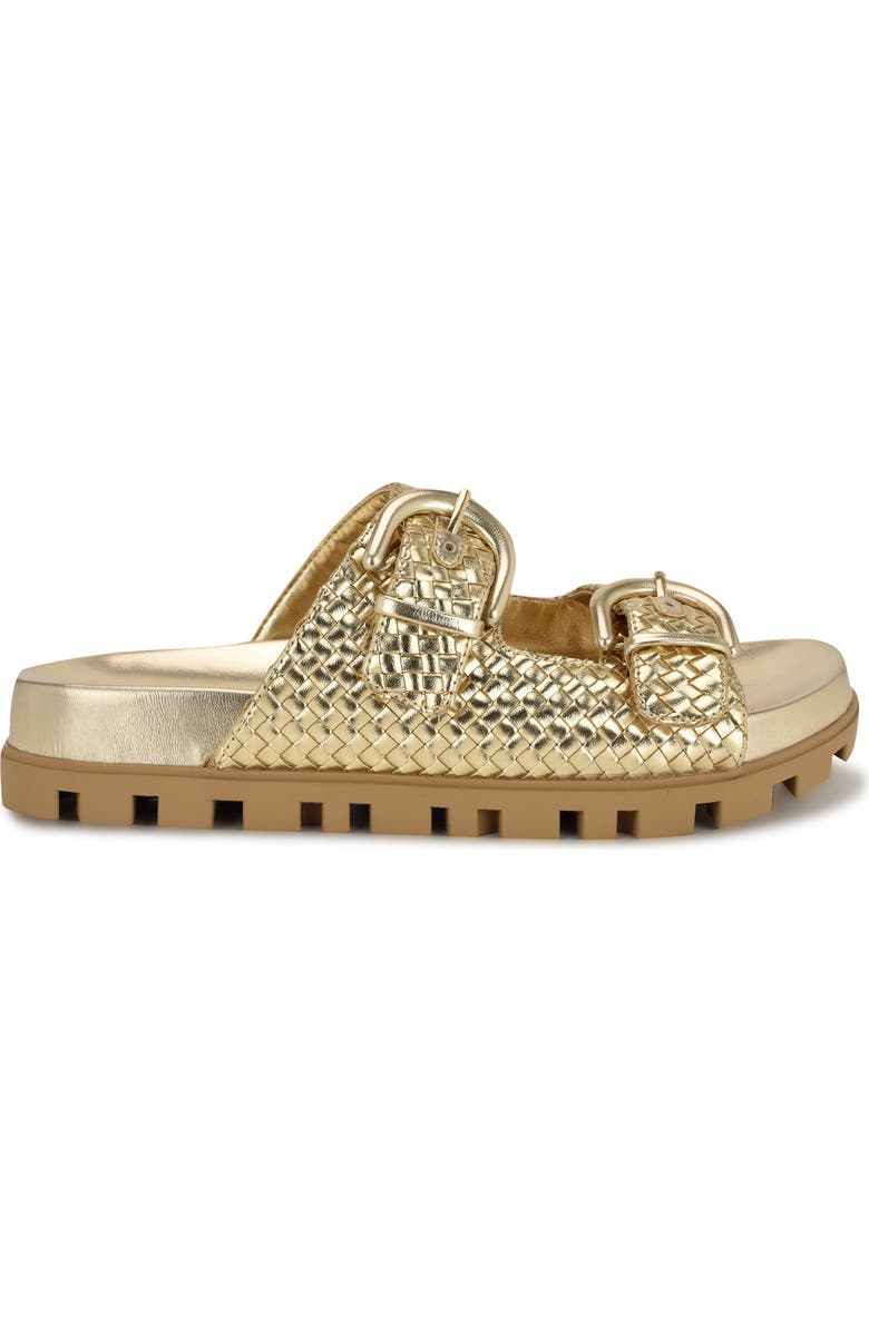 Nine West Tindy Two-Strap Lug Sole Sandal, Alternate, color, Gold