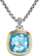 David Yurman Albion® Pendant in Sterling Silver with 18K Yellow Gold & Blue Topaz, 15mm