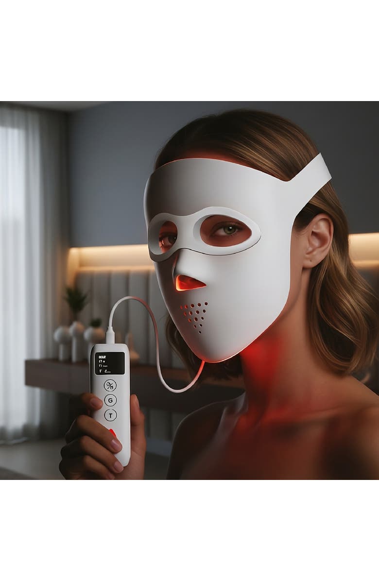 PURSONIC 3D Soft-Silicone LED Light Therapy Mask with Smart Controller, Alternate, color, White