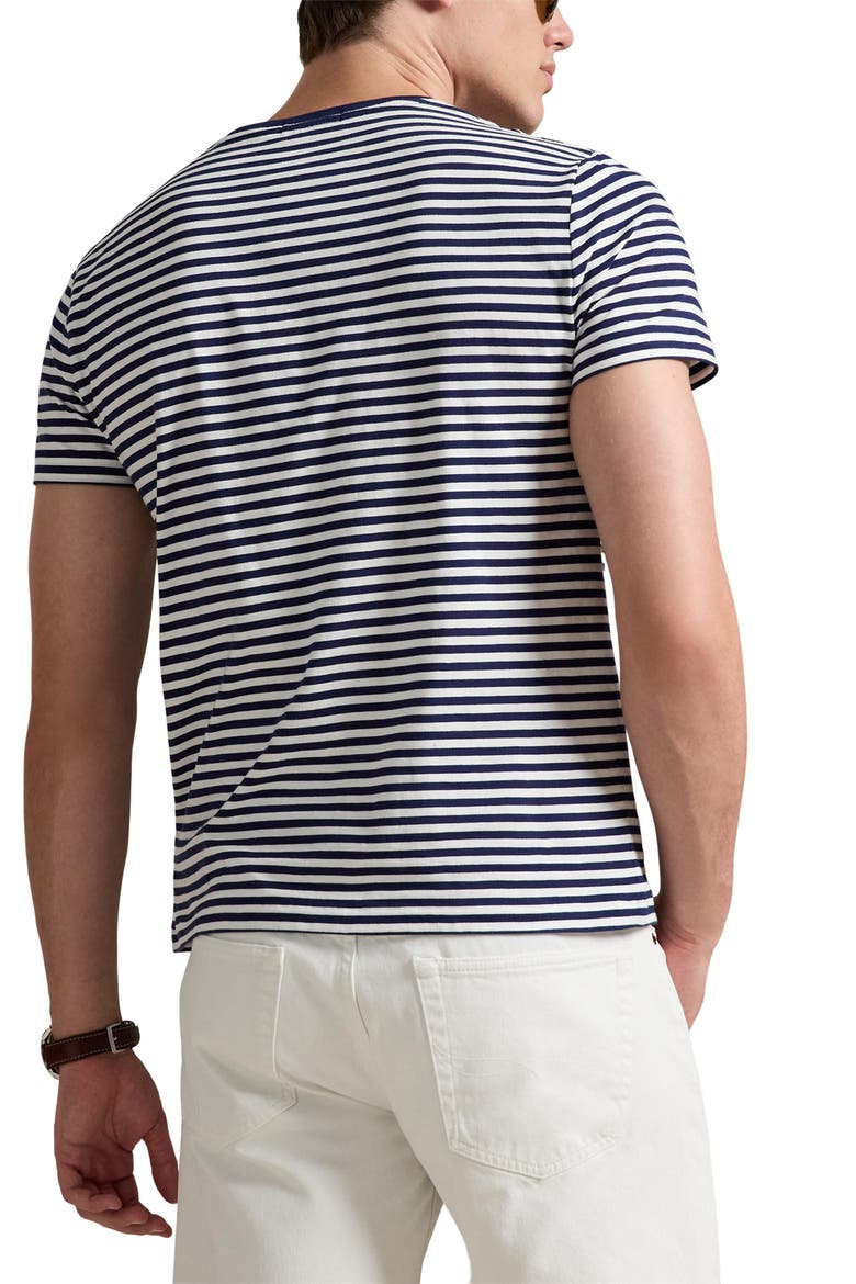 Classic Fit Stripe Cotton T-Shirt, Alternate, color, NEWPORT NAVY/ WHITE