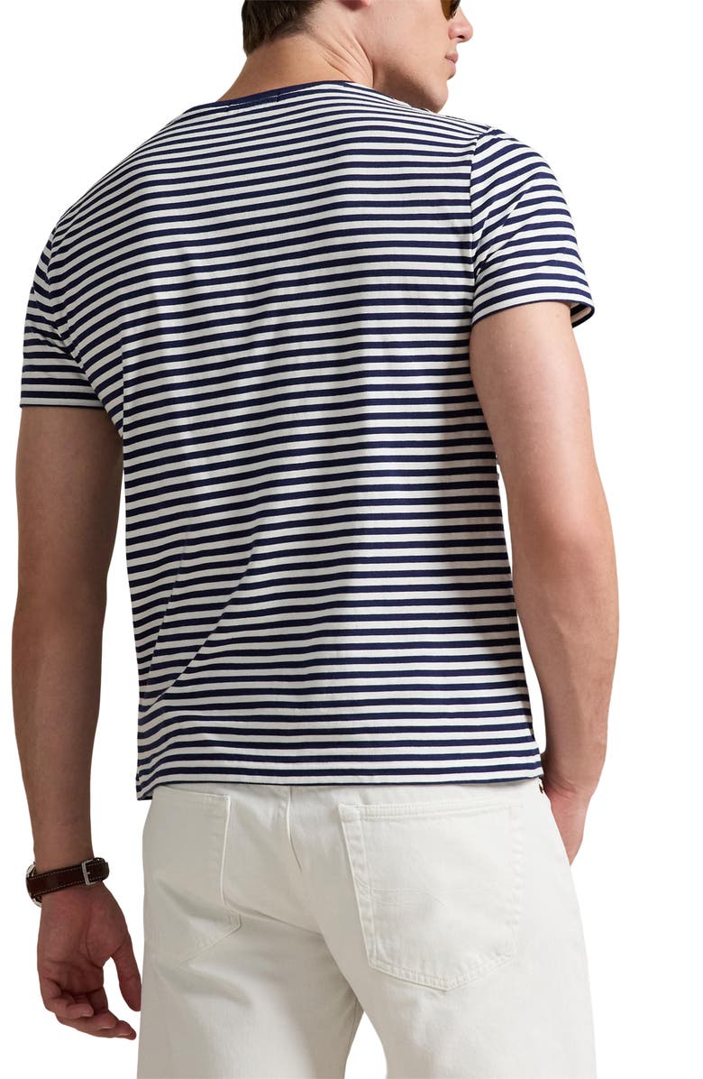 Polo Ralph Lauren Classic Fit Stripe Cotton T-Shirt, Alternate, color, Newport Navy/ White