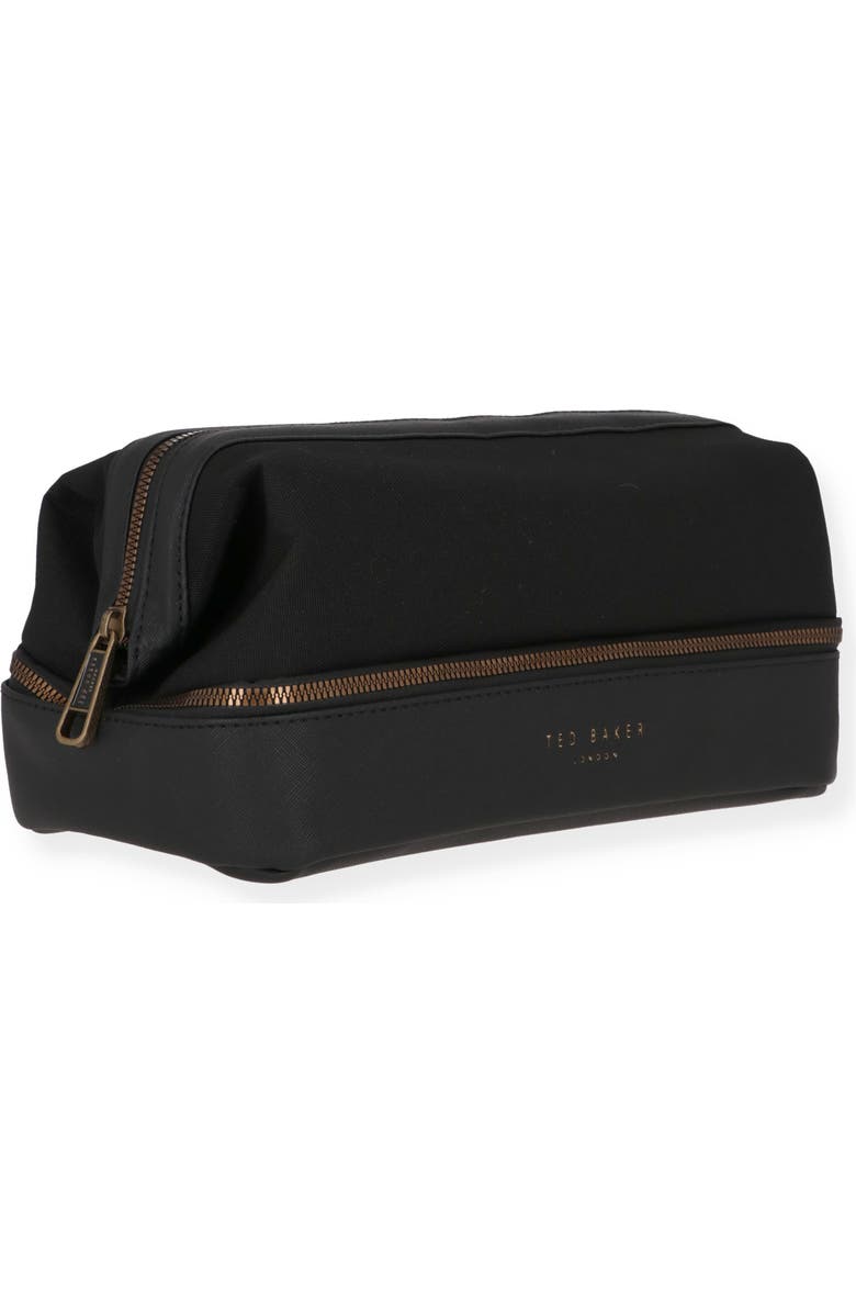 Ted Baker Faux Leather Toiletry Bag, Alternate, color, Black