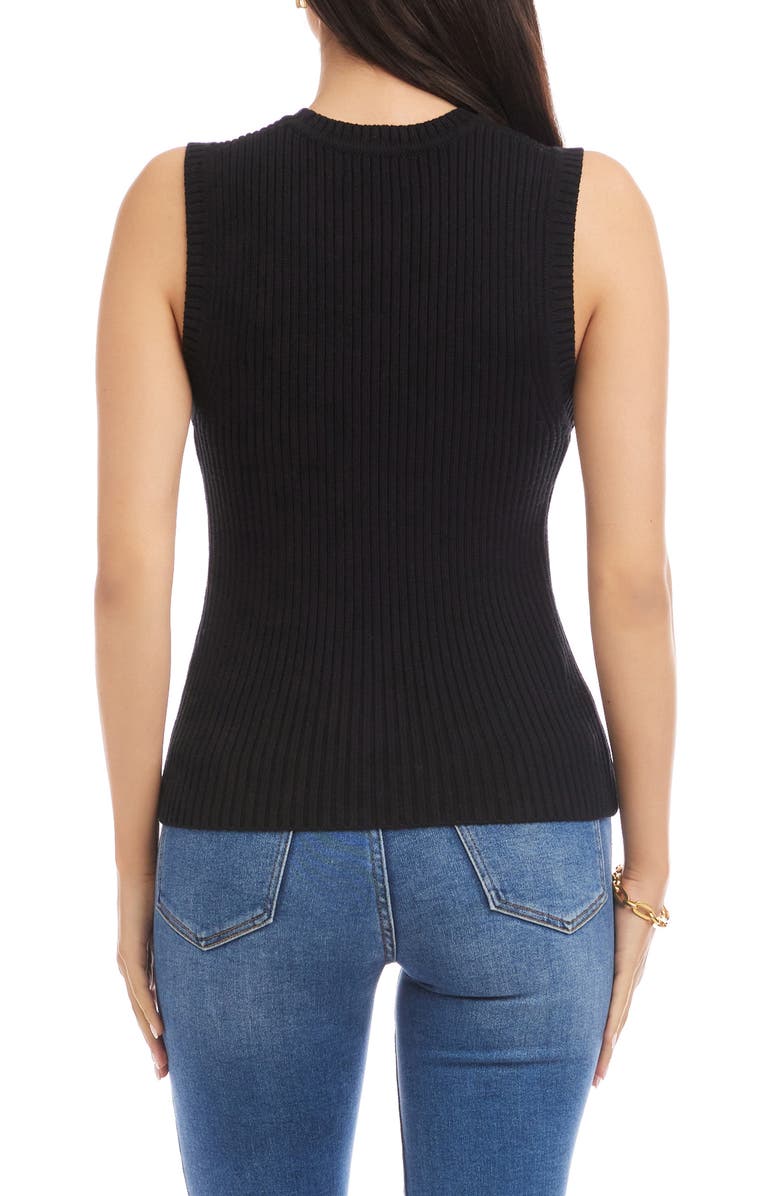 Karen Kane Rib Sweater Tank, Alternate, color, Black