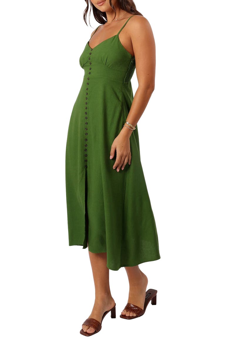 Darby Linen & Cotton Midi Sundress, Alternate, color, IBIZA GREEN