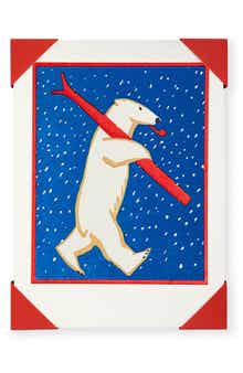Archivist Gallery Skiing Polar Bear 5-Pack Holiday Greeting Cards