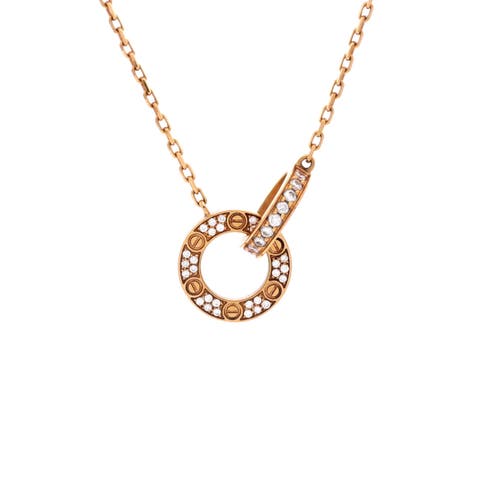 Love Interlocking Pave Necklace 18K Rose Gold and Diamonds