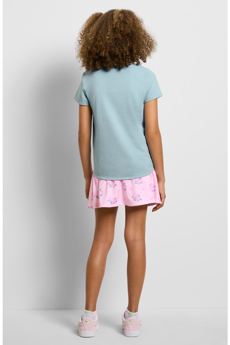 Kids' T-Shirt & Skort, Alternate, color, ICE BLUE