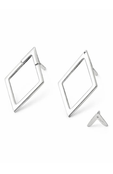 Open Chevron Jacket Earrings