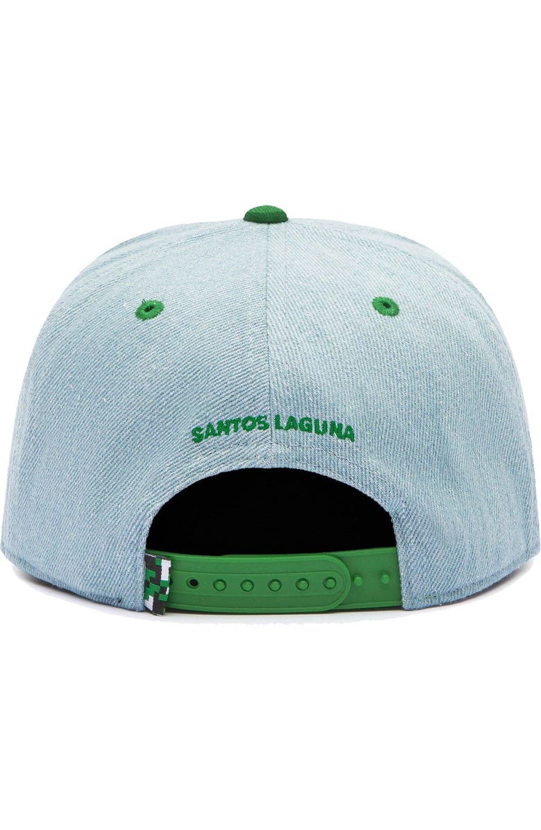 FAN INK Men's Denim/Green Santos Laguna Nirvana Snapback Hat, Alternate, color, 