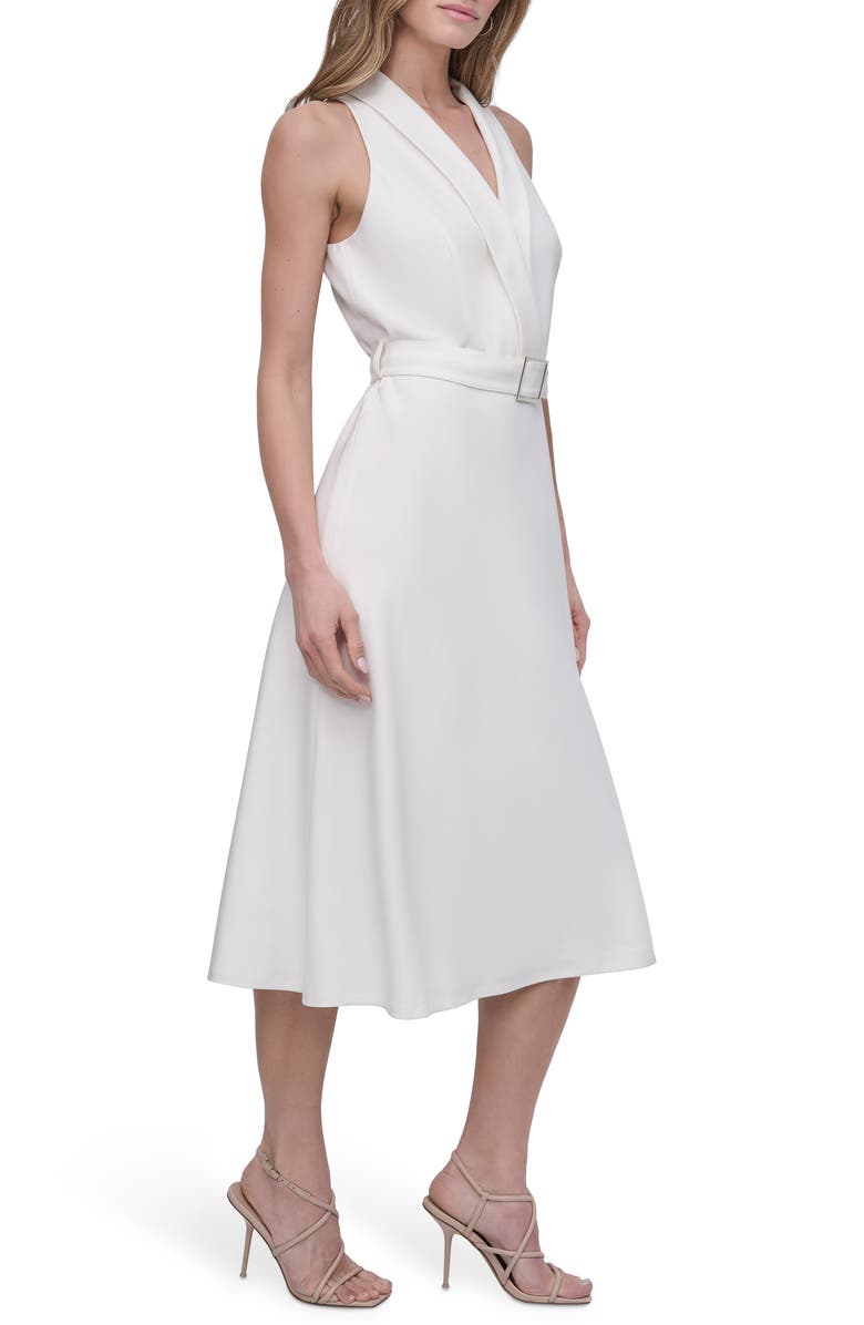 DKNY Salon Stretch Fit & Flare Dress, Alternate, color, Ivory