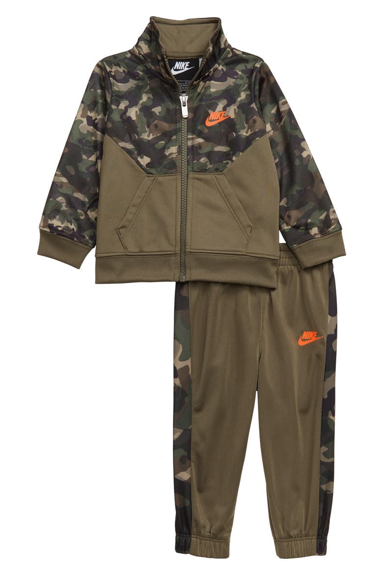Camo Tricot Zip Jacket & Pants Set, Main, color, MEDIUM OLIVE