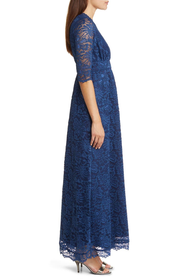 Maria Lace A-Line Evening Gown with Pockets, Alternate, color, NOCTURNAL NAVY