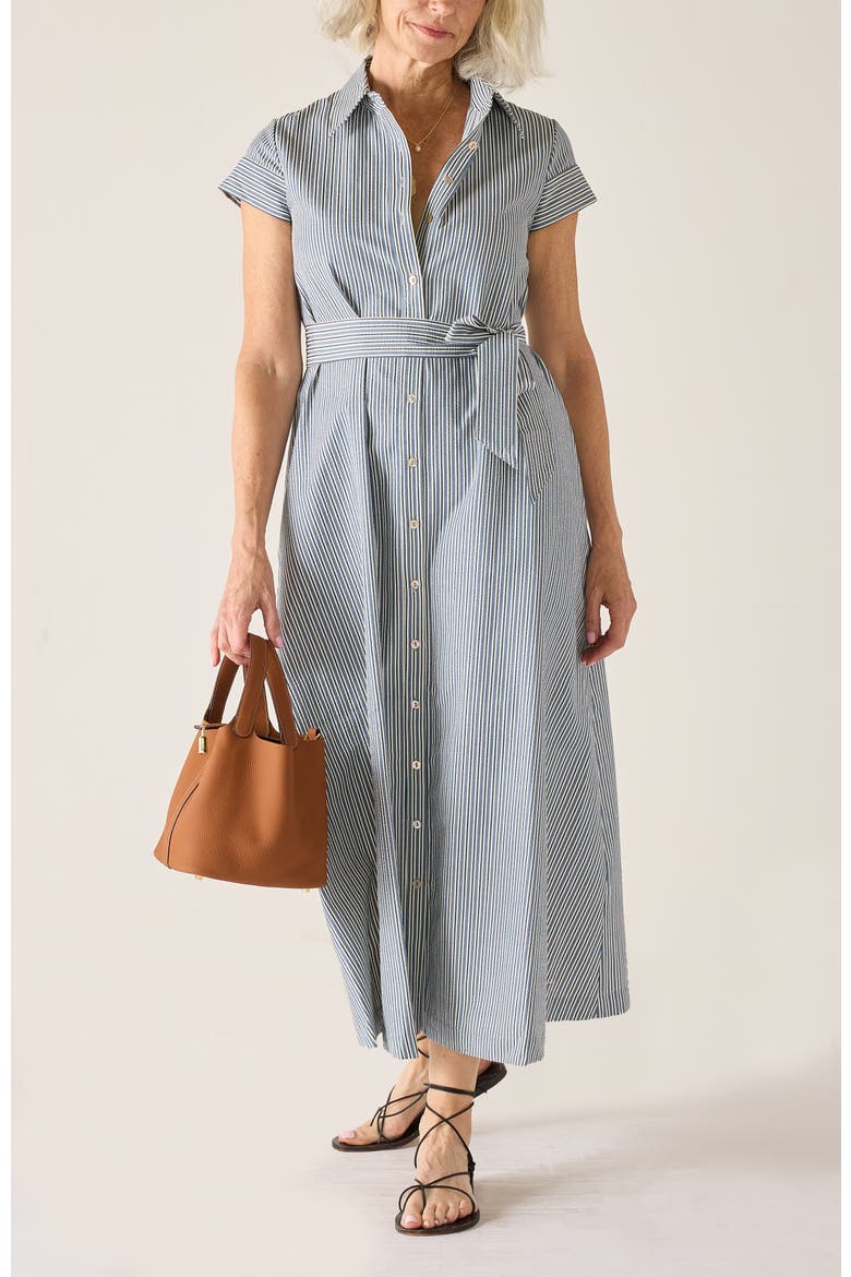 Le Midi Shirt Dress, Main, color, Coastal Blue Stripe