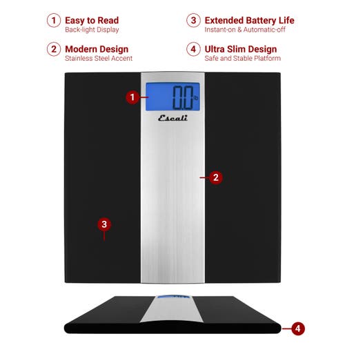 Escali Ultra Slim Bathroom Scale In Multi