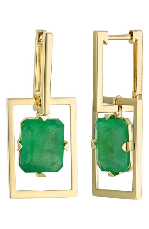 El Mar 14K Gold Emerald Drop Earrings (Online Trunk Show)