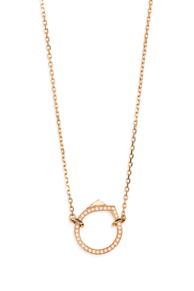 Antifer Diamond Pavé Pendant Necklace, Main, color, ROSE GOLD
