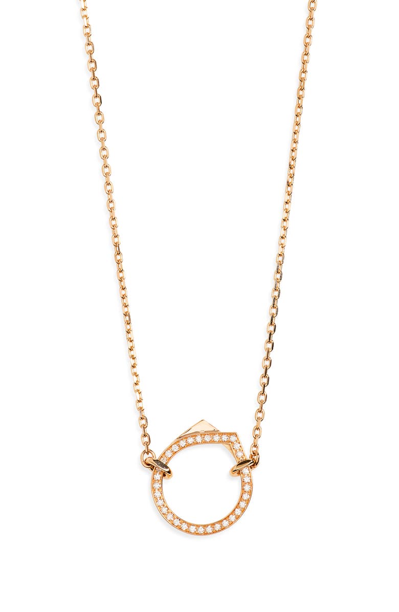 REPOSSI Antifer Diamond Pavé Pendant Necklace, Main, color, Rose Gold