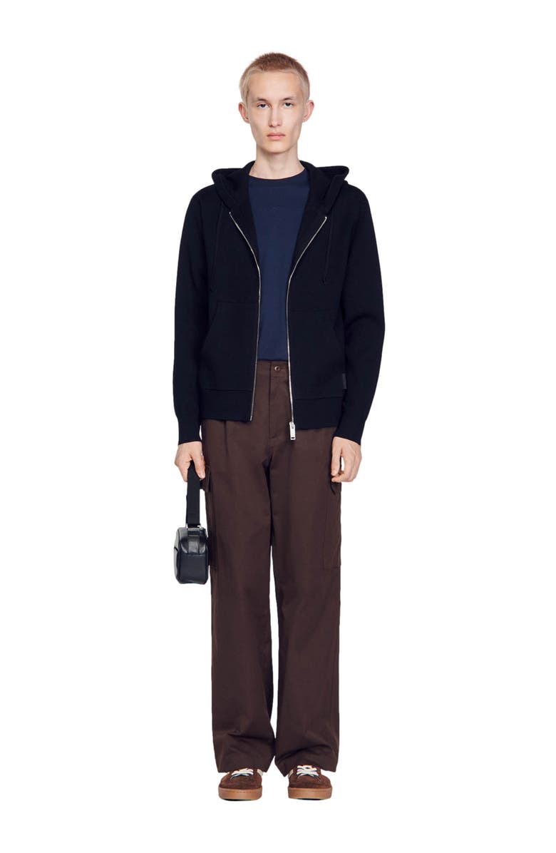 SANDRO Oversized sweatshirt, Alternate, color, Black