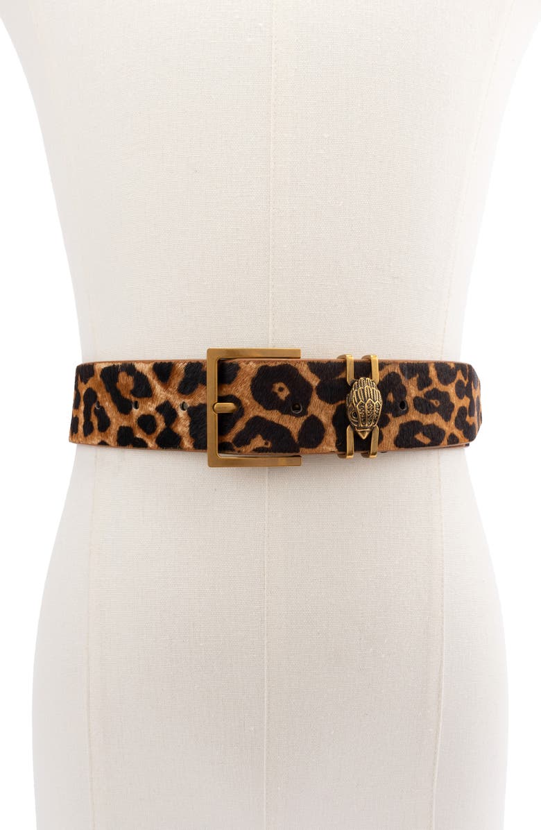 Kurt Geiger London Genuine Calf Hair Eagle Buckle Belt, Alternate, color, 