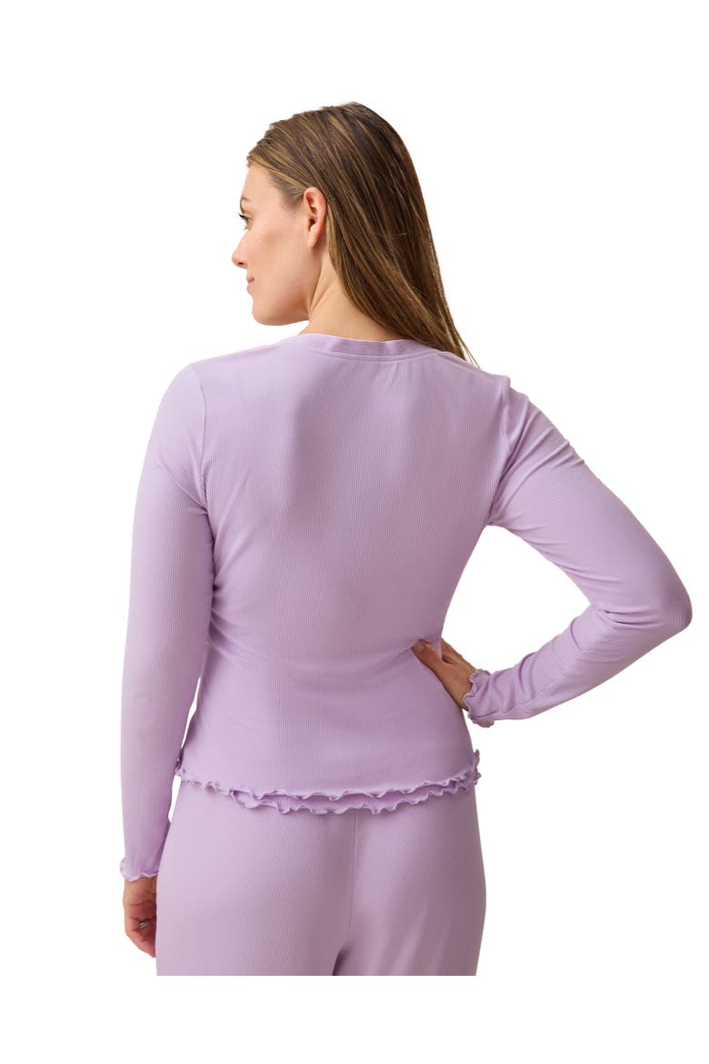 Ribbed Modal Cardigan, Alternate, color, Lavender
