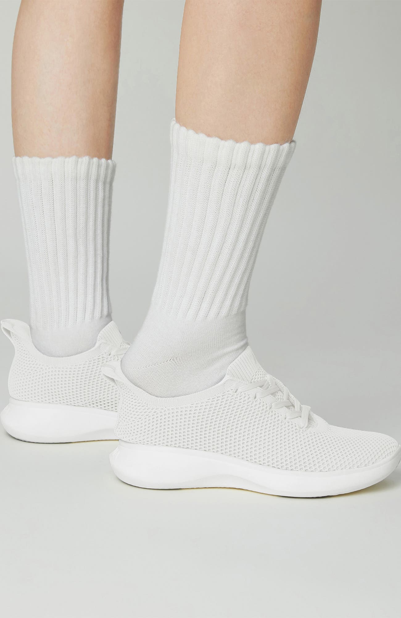 Unisex Sneaker Sliders (Hands Free) - Mesh, Alternate, color, WHITE