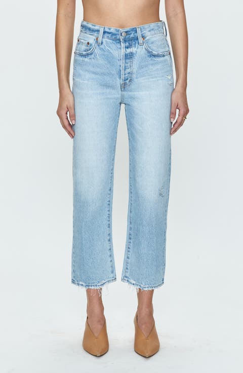 Cassie High Waist Crop Straight Leg Jeans