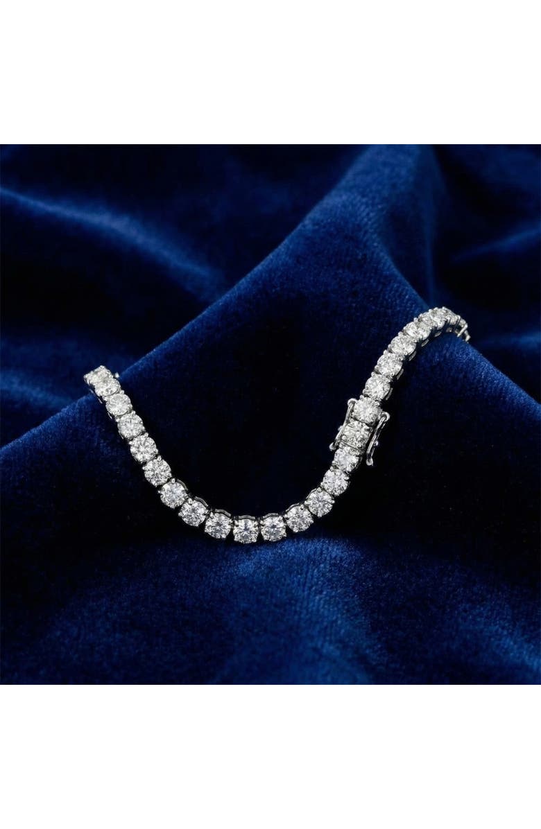 Bliss Diamond 9 ct Round Lab Grown Diamond Tennis Bracelet 14K Gold 7", Alternate, color, 