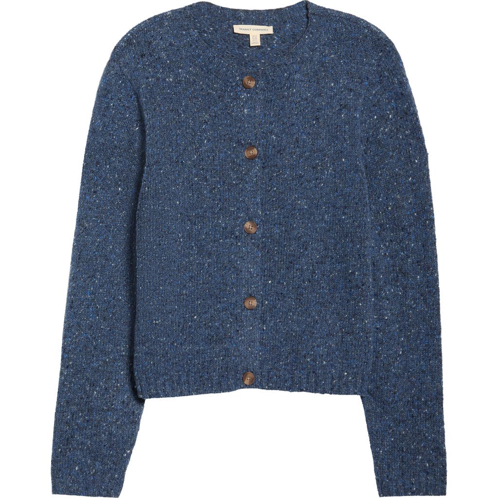 Seasalt Cornwall Dawson Pick Merino Wool Blend Cardigan In Blue