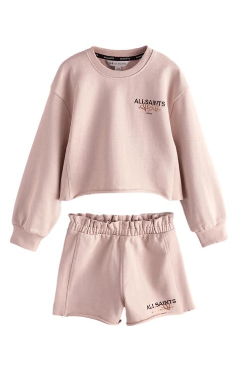 Kids' Heart Graphic Sweatshirt & Shorts Set