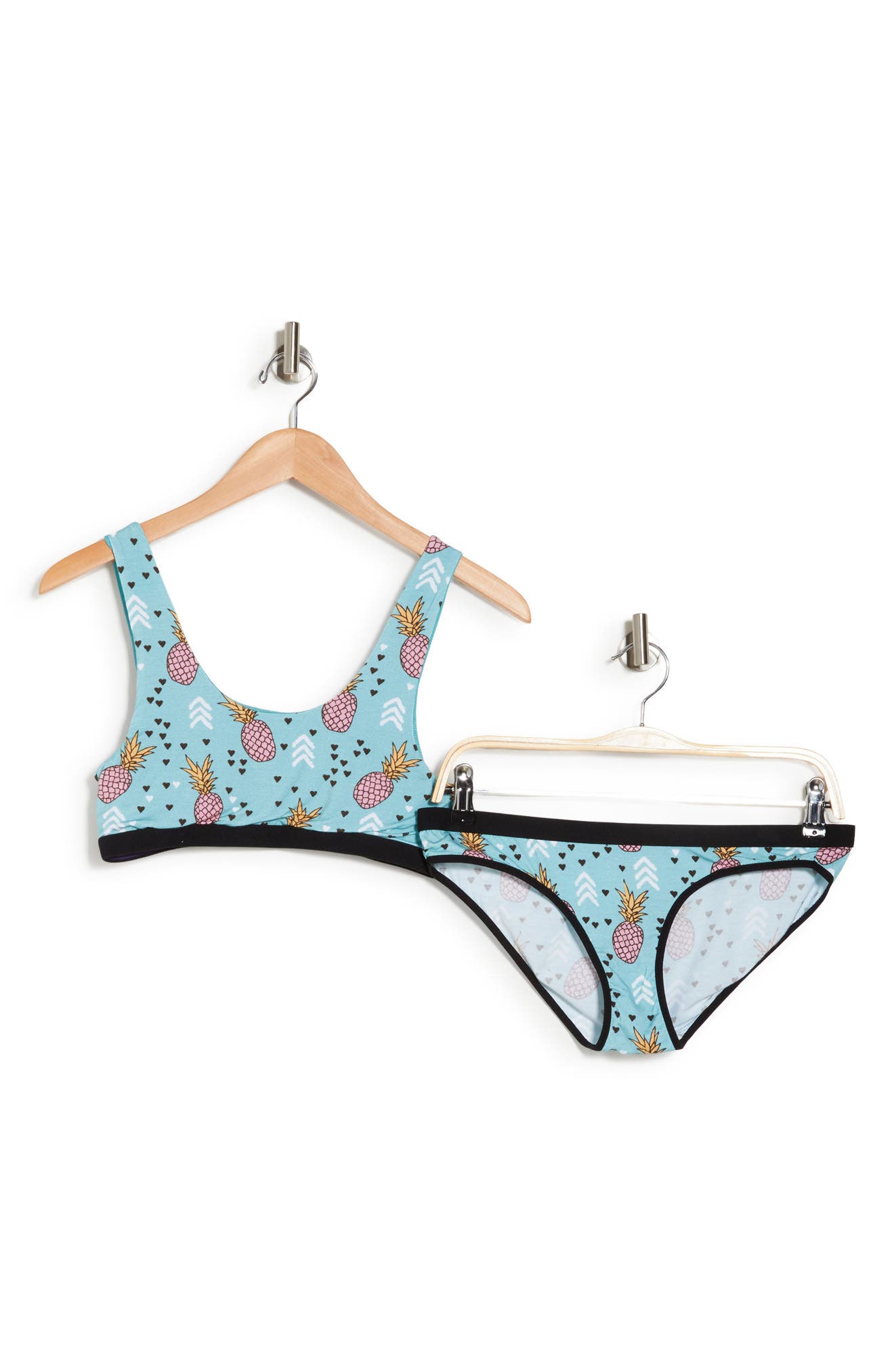 WARRIORS AND SCHOLARS Pineapple Bralette & Bikini Brief Set (Women ...