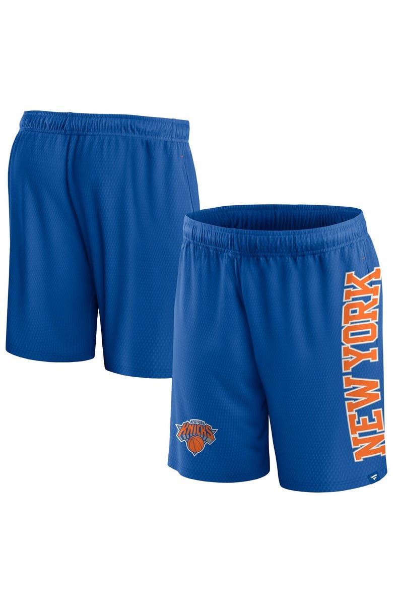 FANATICS Men's Fanatics Branded Blue New York Knicks Post Up Mesh Shorts, Alternate, color, Blue