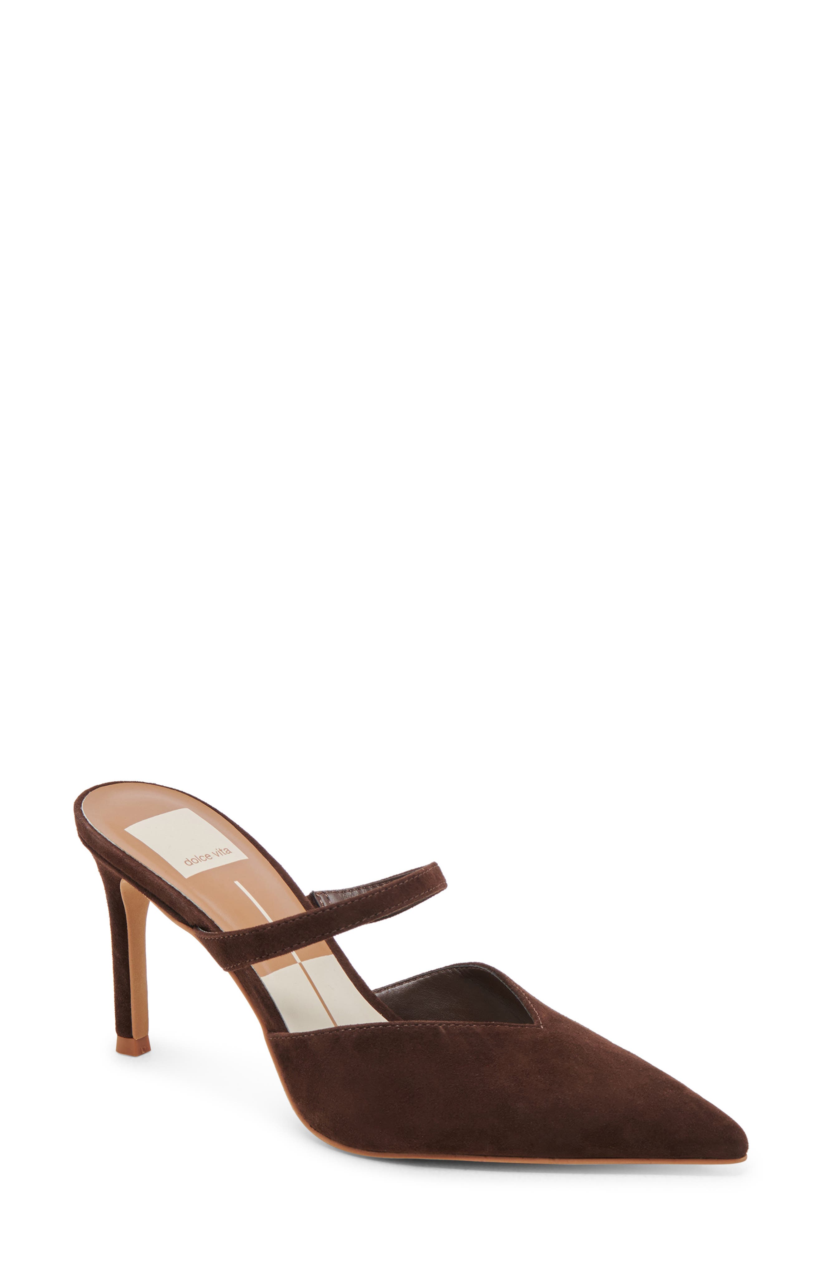 Kanika Pointed Toe Pump, Main, color, DK BROWN SUEDE