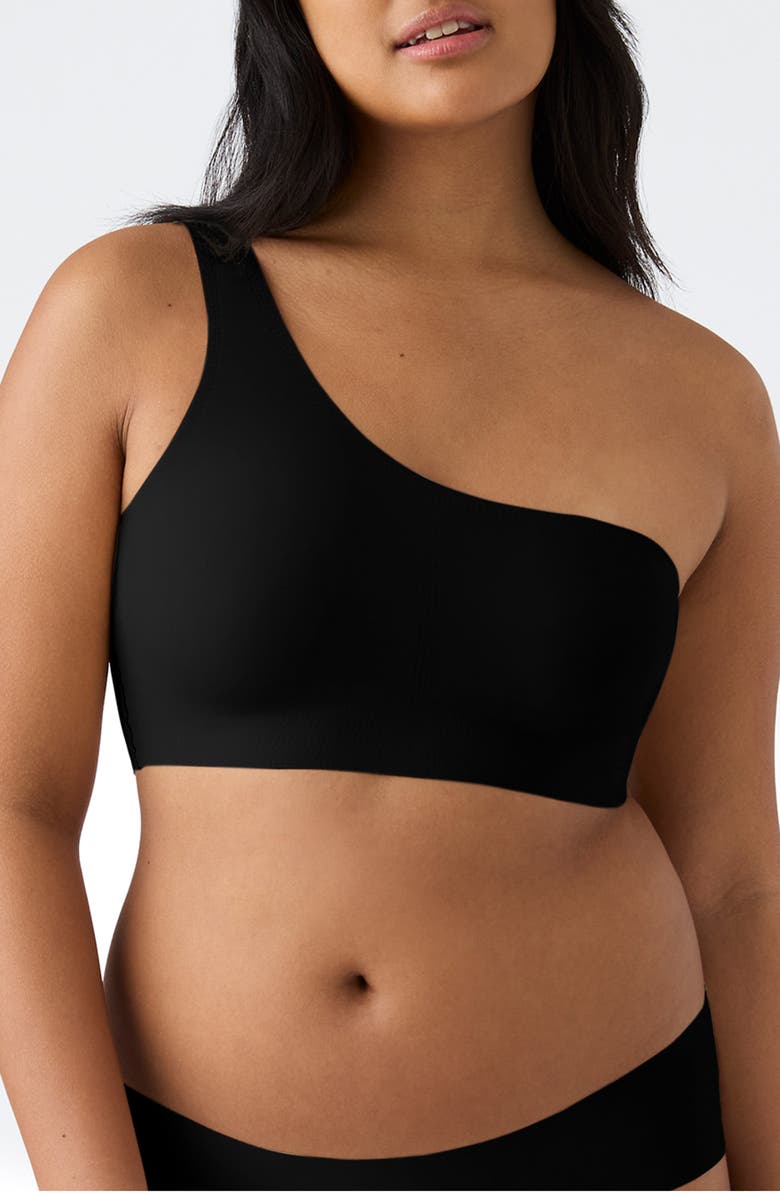 True & Co True Body One-Shoulder Bra, Main, color, Black