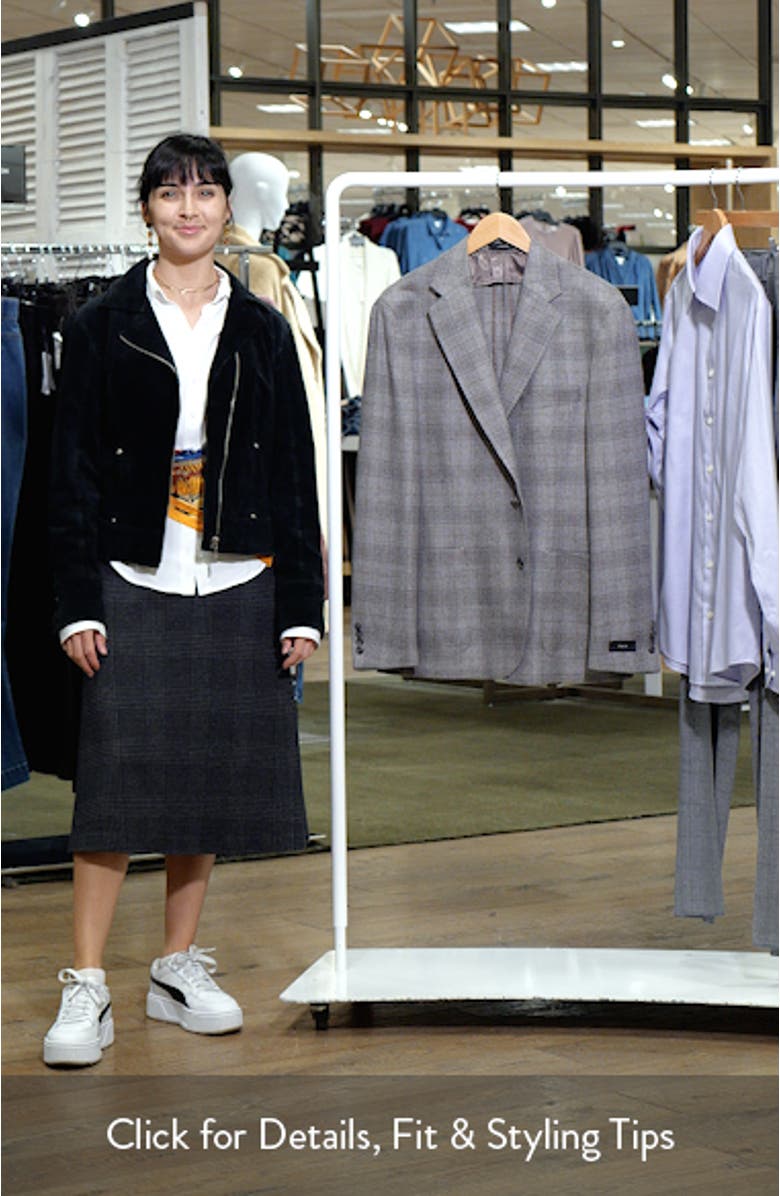 Icon Relaxed Fit Glen Check Brushed Wool Sport Coat, sales video thumbnail