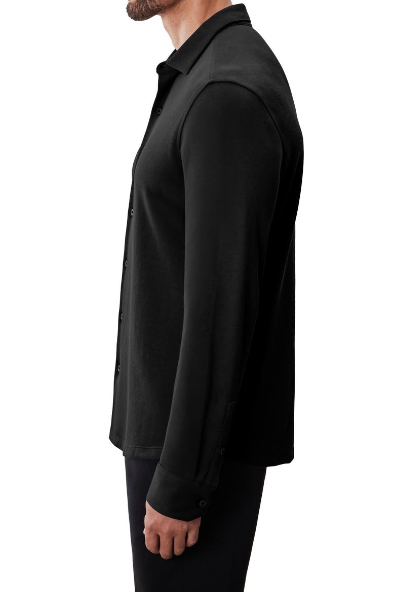 Milo Knit Button-Up Shirt, Alternate, color, BLACK