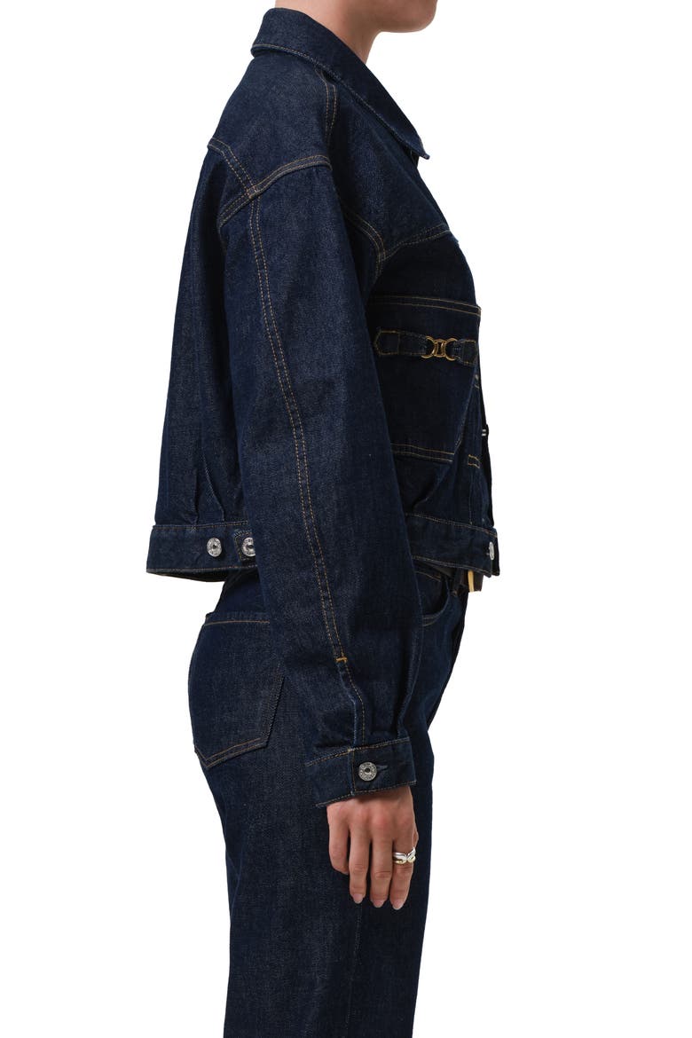 Alma Denim Trucker Jacket, Alternate, color, HELIA DARK INDIGO