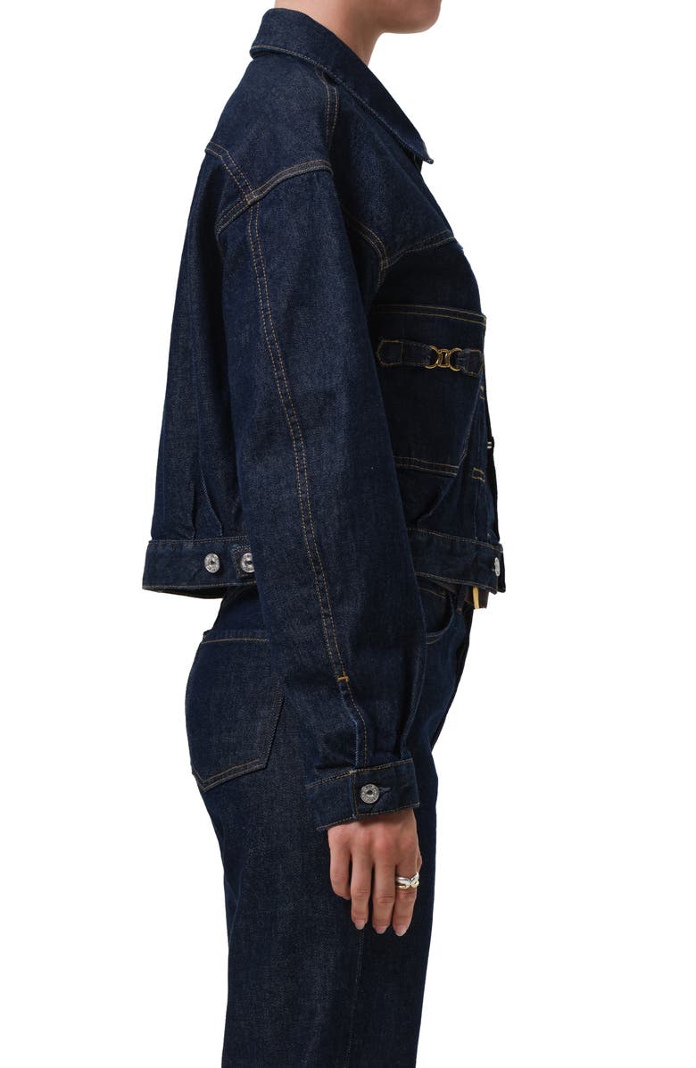 Citizens of Humanity Alma Denim Trucker Jacket, Alternate, color, Helia Dark Indigo
