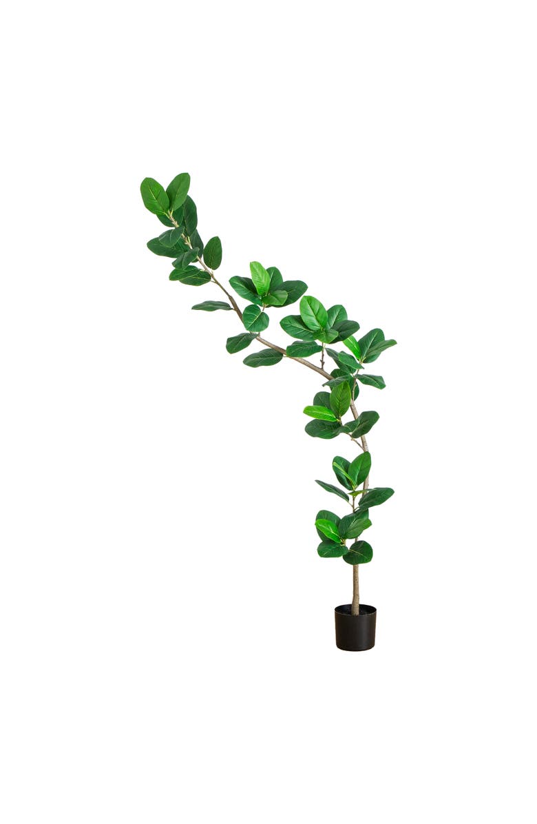 NEARLY NATURAL 7-ft Artificial Curved Trunk Audrey Ficus Tree, Main, color, Green