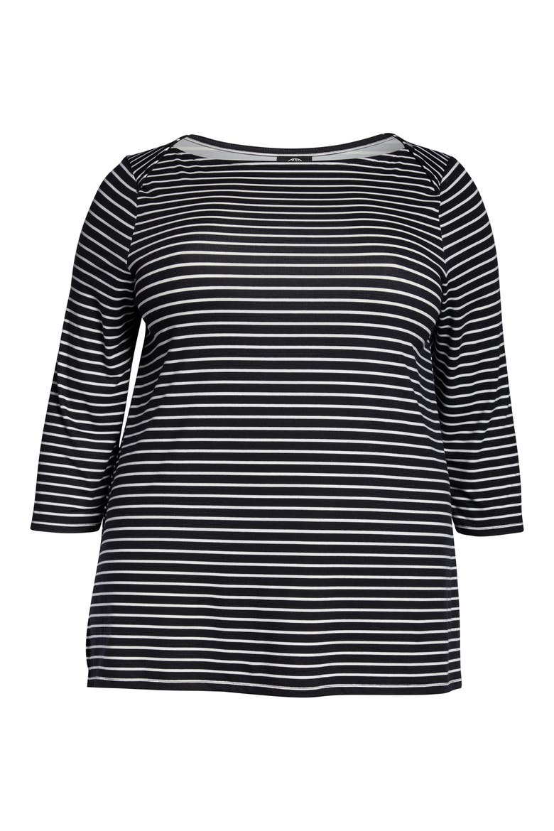 Jennifer Butter Envelope Neck Top, Alternate, color, MINI STRIPE BLACK