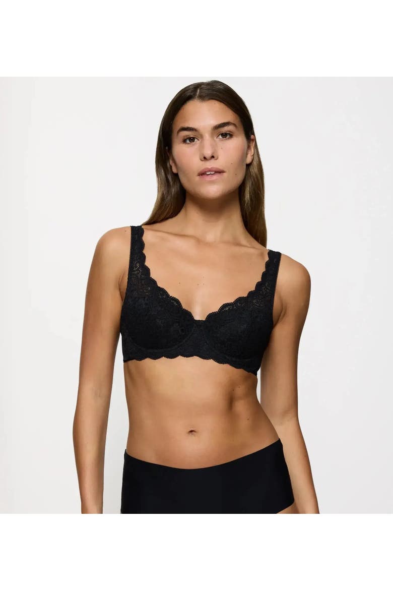 Amourette Stretch Lace Underwire Bra, Main, color, Black